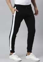 Solid trackpant for men (Black, XL)