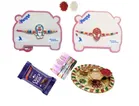 Alloy 2 Pcs Rakhi with 4.5 inch Plate & Chocolate 