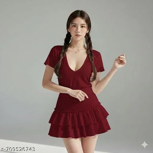 Lycra Top for Women, Maroon (S)