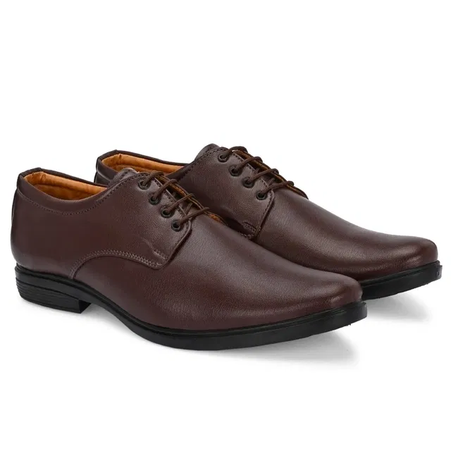 Densu Lace-up Formal Shoes for Men (Brown, 7)