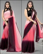 Georgette Solid Sarees for Women 