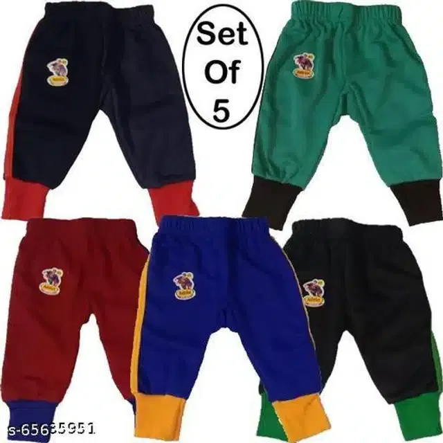 Trackpant for Kids (Multicolour, 0-6 Months) (Pack of 5)