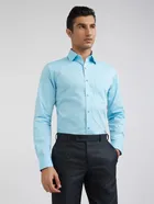 Full Sleeves Solid Shirt for Men (Blue, 40)