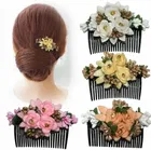Acrylic Comb & Cloth Flower Hair Clip 