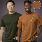 Polyester Round Neck T-shirt for Men, Multicolour, Pack of 2 
