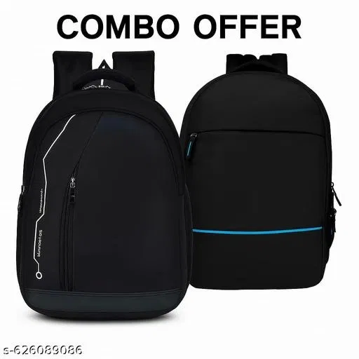 Polyester Backpack for Men & Women, Black