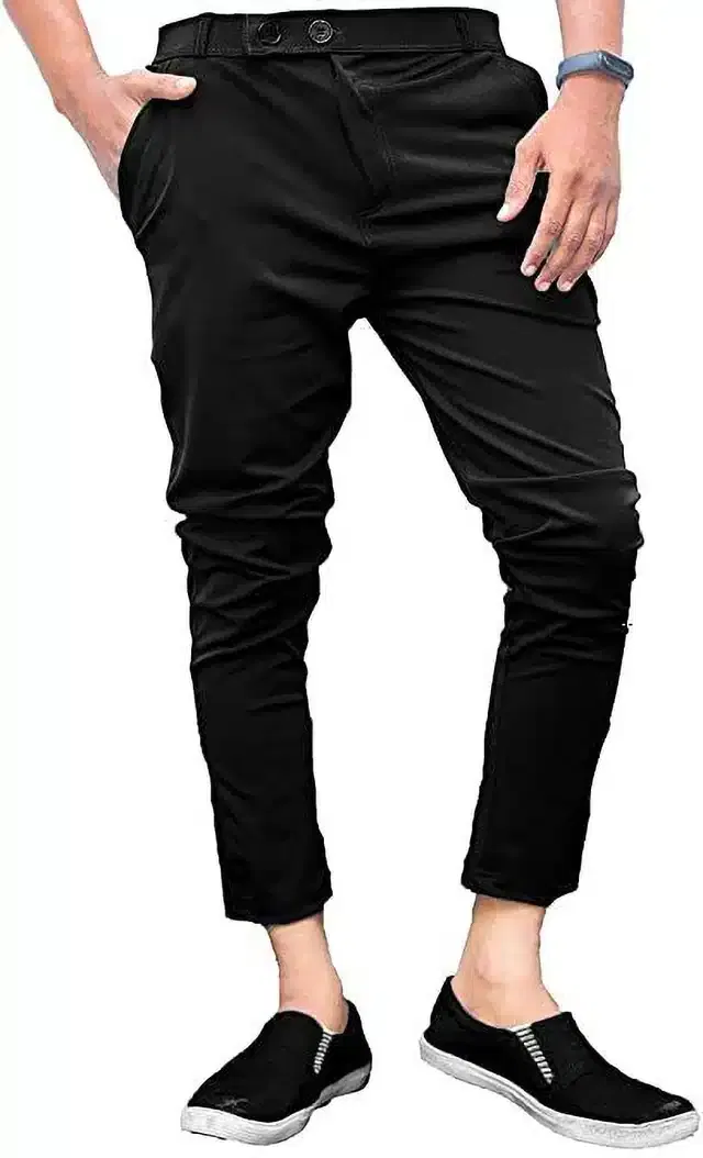 Lycra Blend Trouser for Men (Black, 32)