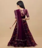Net Embroidered Semi Stitched Lehenga for Girls 