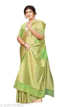 Linen Zari Woven Saree for Women 