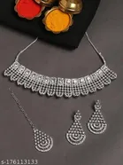 Exclusive Designer White Diamond Chocker Collection Jewellery Set for Women 