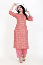 Cotton A-Line Kurti with Pant 