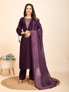 Cotton Printed Kurta with Pant & Dupatta for Women 