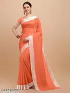 Cotton Linen Zari Woven Saree for Women 