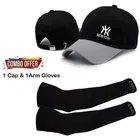 Printed Caps with Arm Sleeves for Men , Set of 2 