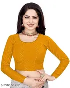 Lycra Ready Made Blouse for Women, Yellow 
