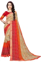 Kanooda Fancy Women Georgette Flower Printed Saree 