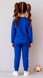 Cotton Blend Clothing Set for Girls, Blue 