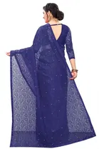 Net Solid Saree for Women 