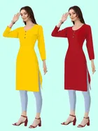 Crepe Solid Kurtis for Women 