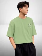 Cotton Round Neck Printed Oversized T-Shirt for Men 