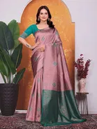 Banarasi Silk Embroidered Saree for Women (Pink, 6.3 m)