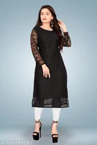 Net Kurti for Women,  Black  