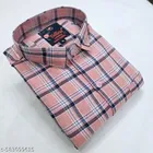 Cotton Blend Checkred Shirt for Men, Pink 