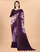 Chinon Solid Saree for Women 