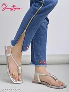 Shoetopia Embellished Flat Sandals 