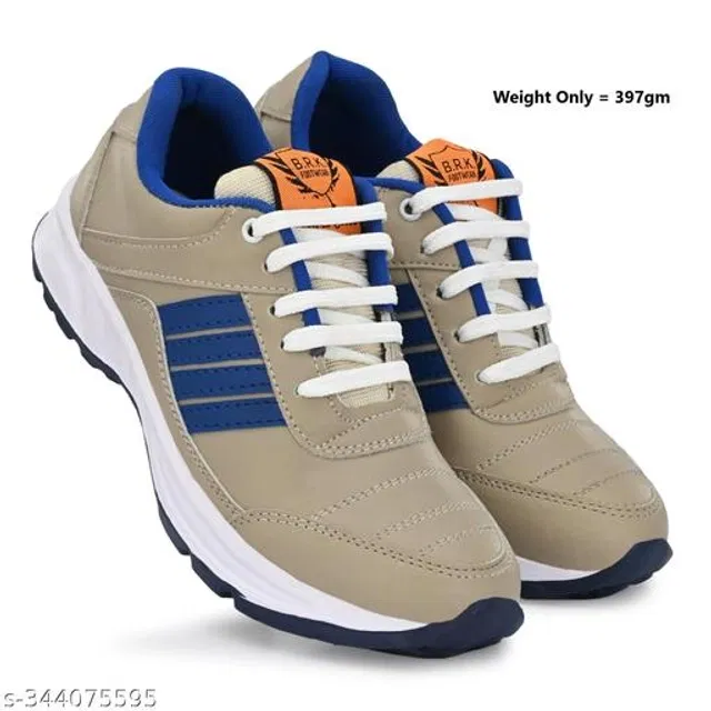 Casual Shoes for Men (Beige & Blue, 8)
