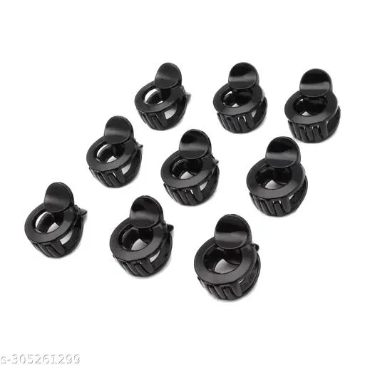 Black Hair Clips & Hair Pins for Women (Black, 3 Pcs)