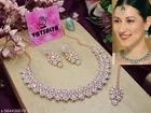 Stunning Rose Gold Necklace Adorned with Premium Kundan and Crystals for Women 