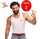 Rupa Cotton Solid Vest for Men, Pack of 2 