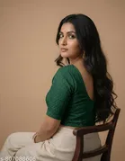 Lycra Ready Made Blouse for Women, Green 