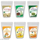 Trustmart Natural Neem Leaf, Orange, Multani Mitti, Manjistha, Kasturi Turmeric & Lemon Face Peel Mask Powder (50 g, Pack of 6)