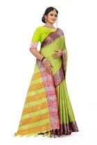 शारदा क्रिएशन कॉटन एम्बेलिशड साड़ी विद ब्लाउज 