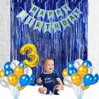 3rd Happy Birthday Balloon Decoration Kit, Blue, Set of 1