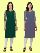 Crepe Solid Kurtis for Women 