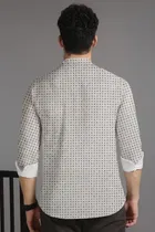 Cotton Blend Printed Short Kurta for Men 