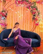 Georgette Saree for Women, Wine 