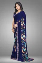 Georgette Printed Saree for Women 