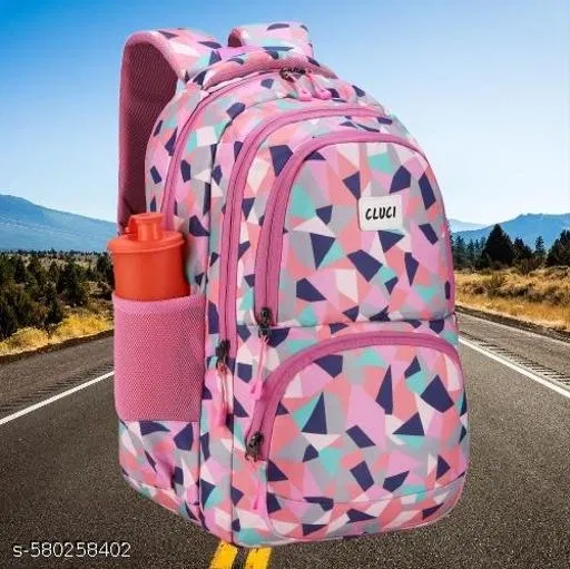 Fabric Backpack Bag, Pink