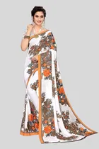 Georgette Printed Saree for Women 