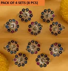 Silver Plated 8 Pcs Toe Rings for Women (Multicolor, Set of 2)