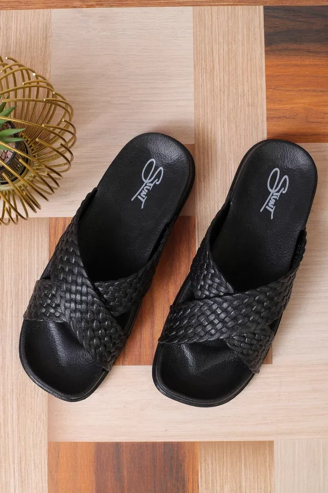 Slippers for Women & Girls (Black, 6)
