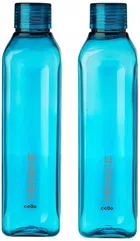 CELLO Venice Plastic Water Bottle Unbreakable and Hygienic 1 Litre (Green, Pack of 2)