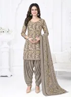 Floral Crepe Punjabi Suit Material for Women 