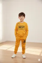 Cotton Blend Printed Clothing Set for Kids, Yellow 