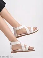Solid Synthetic Flat Girls Sandals 