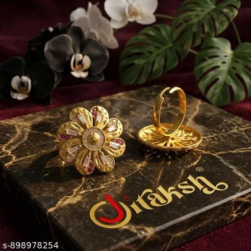 Finger Ring for Men (Gold, Free Size)